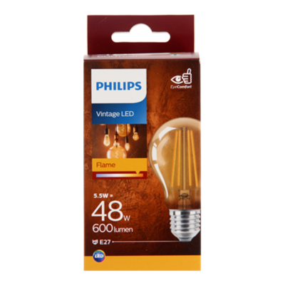 Philips LED filament bulb gold 48W E27 box